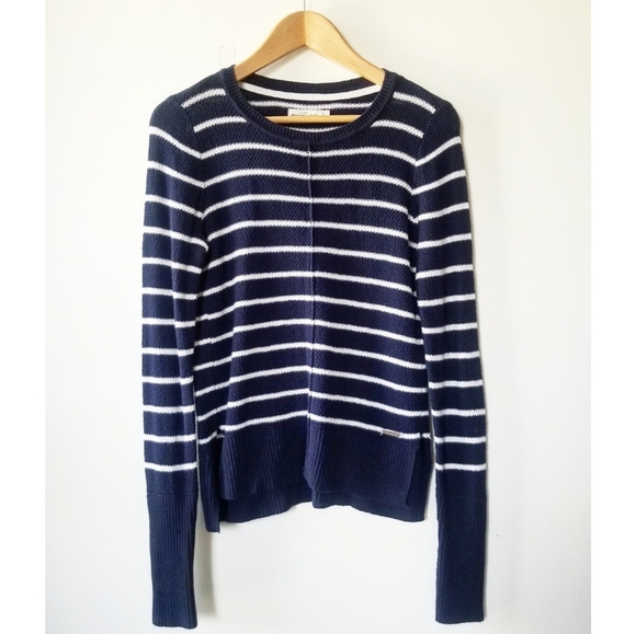 Abercrombie & Fitch Navy Striped Knit Sweater - Picture 1 of 11